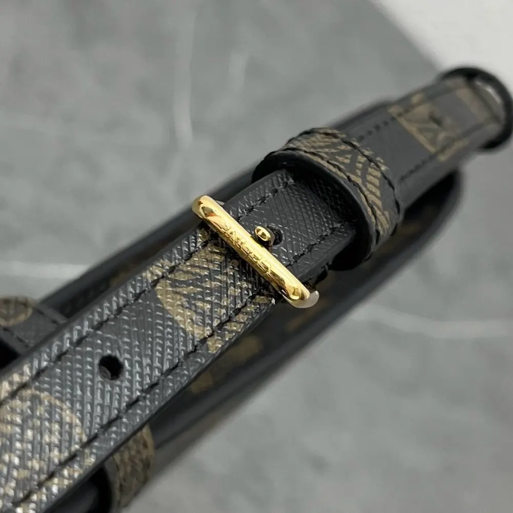 Celine Women Tina Shoulder Bag In Triomphe Canvas-Black 123052DQW