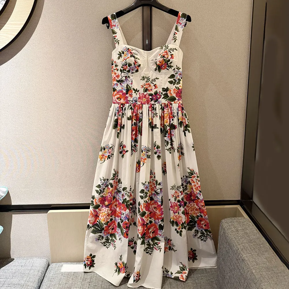 Dolce Gabbana D&G Women Flower Bouquet-Print Cotton Dress