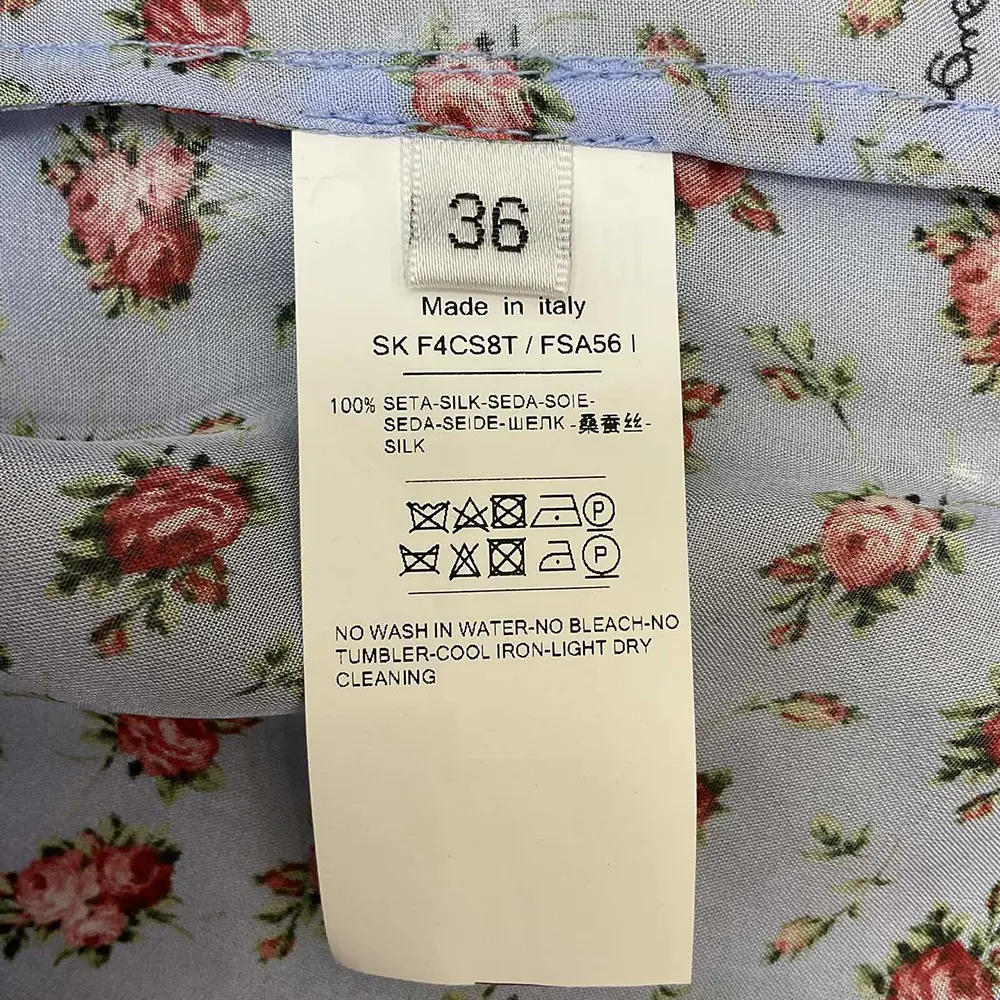 Dolce Gabbana D&G Women Small Rose-Print Chiffon Shirt