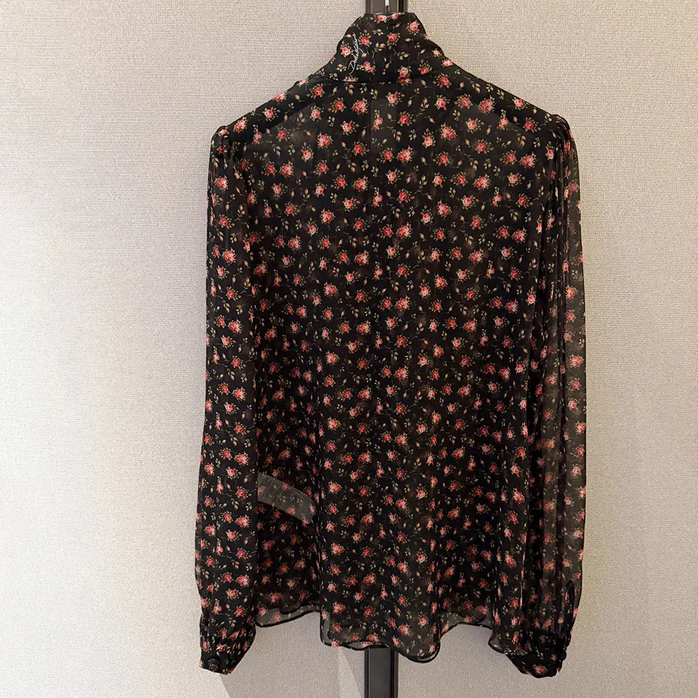 Dolce Gabbana D&G Women Small Rose-Print Chiffon Top