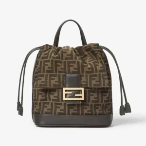 Fendi Women Brown FF Jacquard Fabric Backpack 8BZ057AV