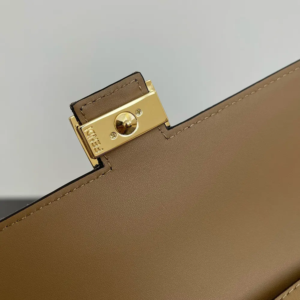 Fendi Women Wallet On Chain Baguette Brown FF Fabric Wallet 8M0498A