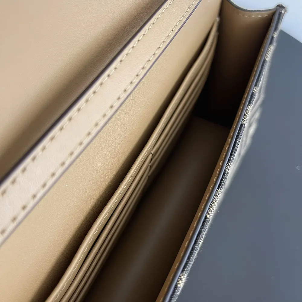 Fendi Women Wallet On Chain Baguette Brown FF Fabric Wallet 8M0498A