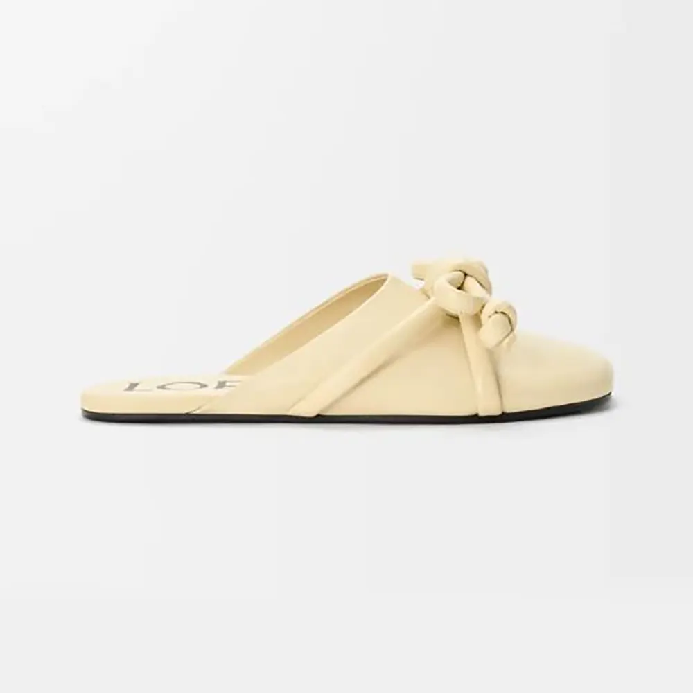 Loewe Women Flamenco Knot Mule in Lambskin-Yellow L815379X98