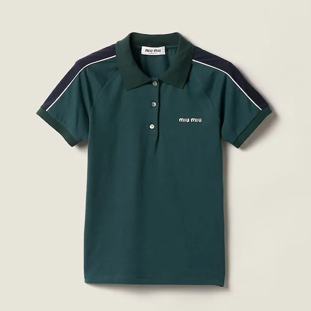 Miu Miu Women Cotton Jersey Polo Shirt-MJNA19182D