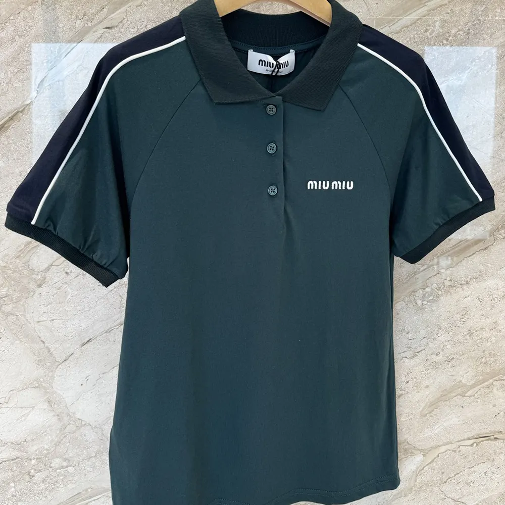 Miu Miu Women Cotton Jersey Polo Shirt-MJNA19182D