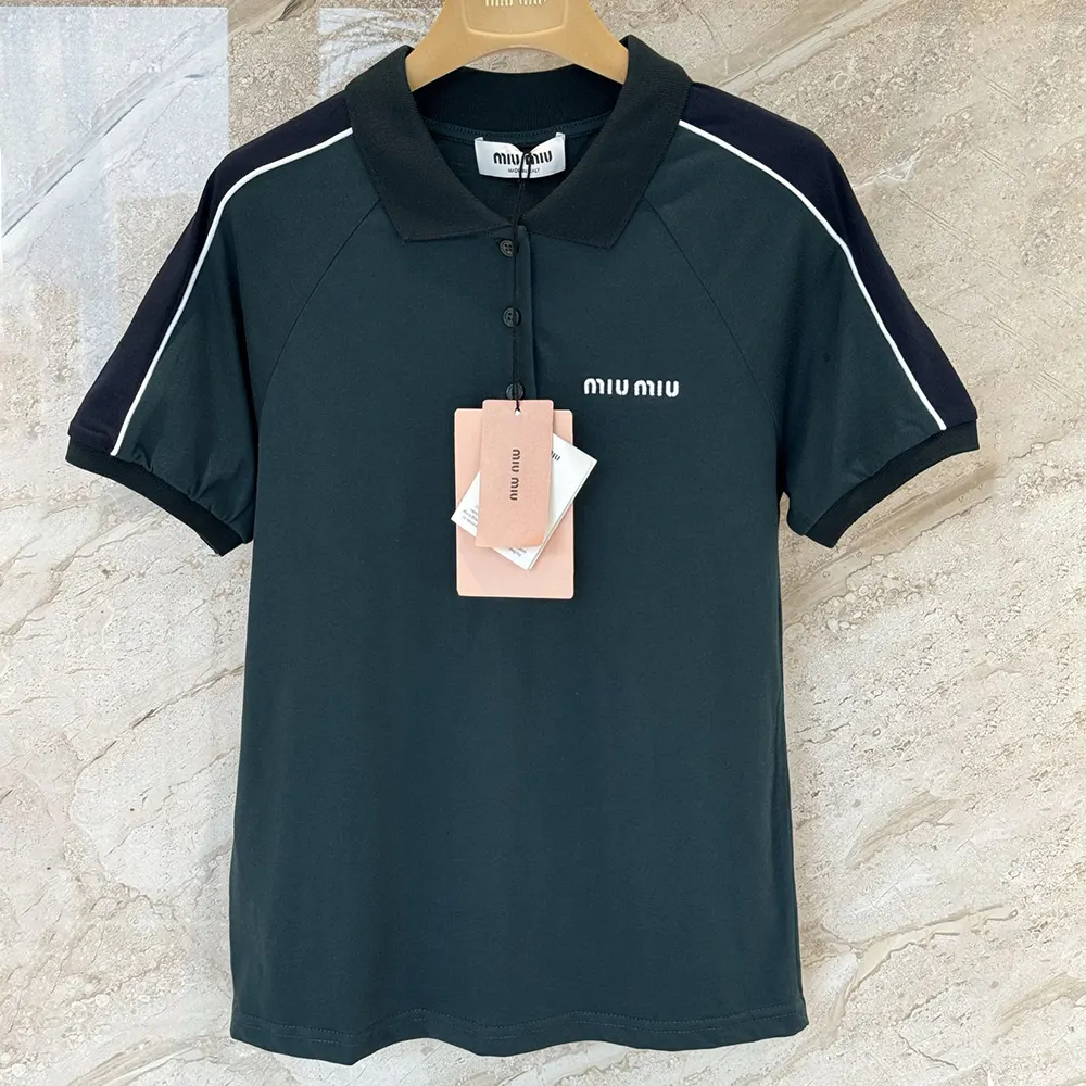 Miu Miu Women Cotton Jersey Polo Shirt-MJNA19182D