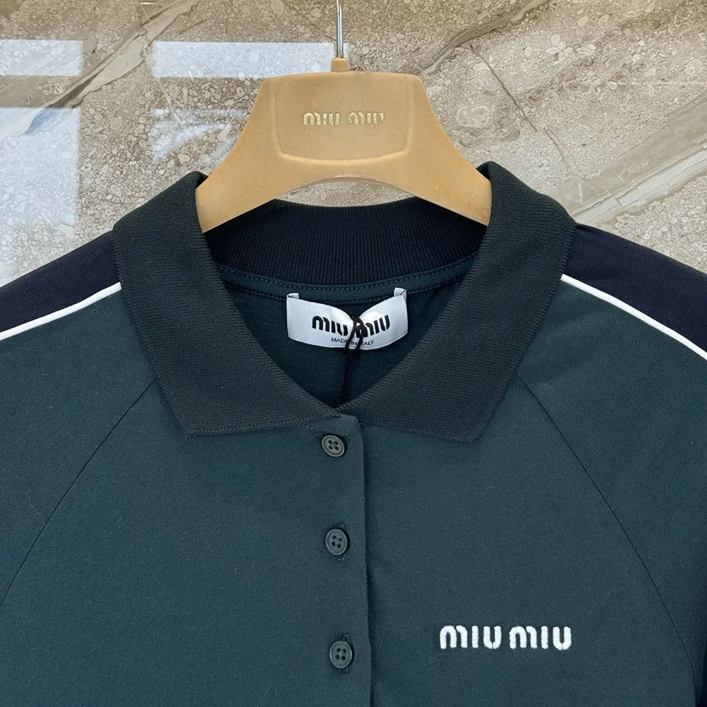 Miu Miu Women Cotton Jersey Polo Shirt-MJNA19182D