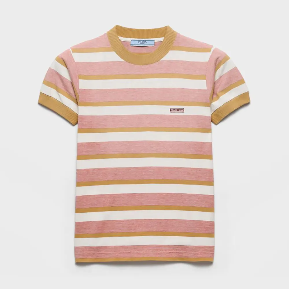 Prada Women Bayadere Stripe Jersey T-Shirt 3966219ATF05AD