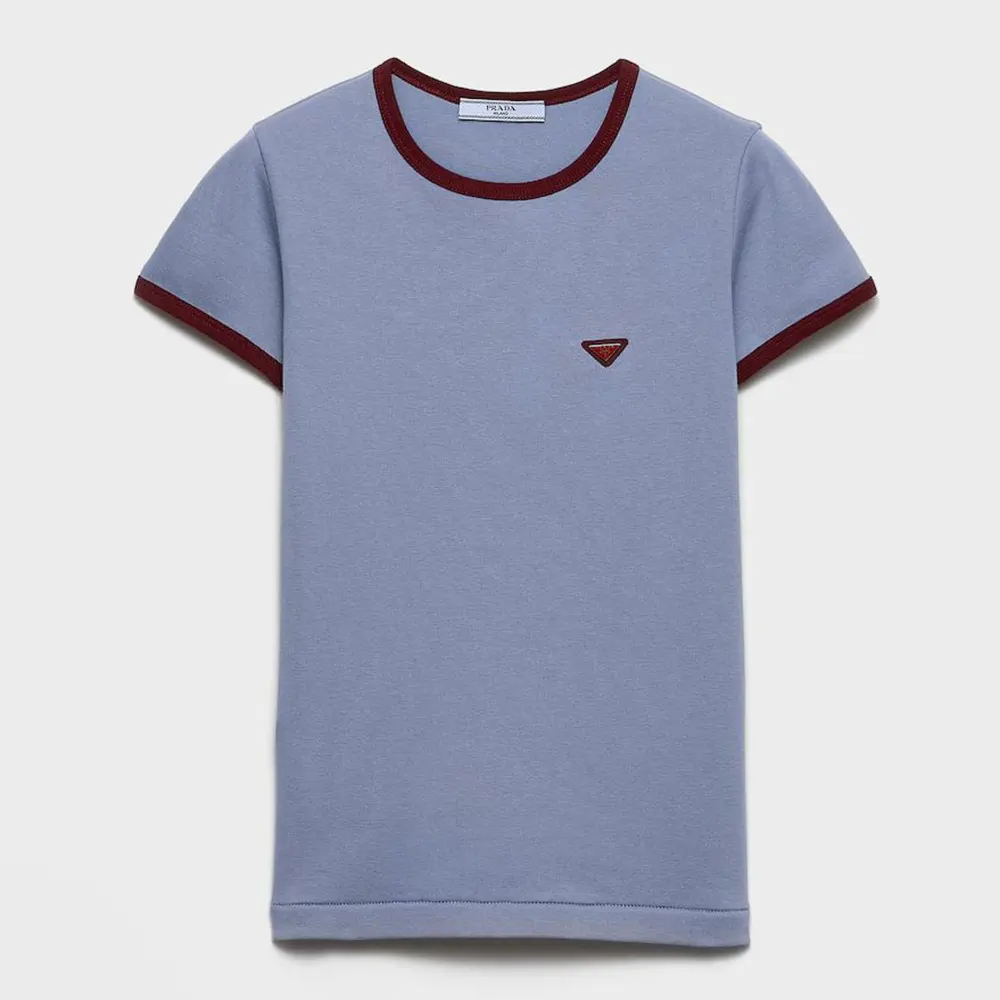 Prada Women Cotton T-Shirt-Light Blue 3965819A6F0OBD