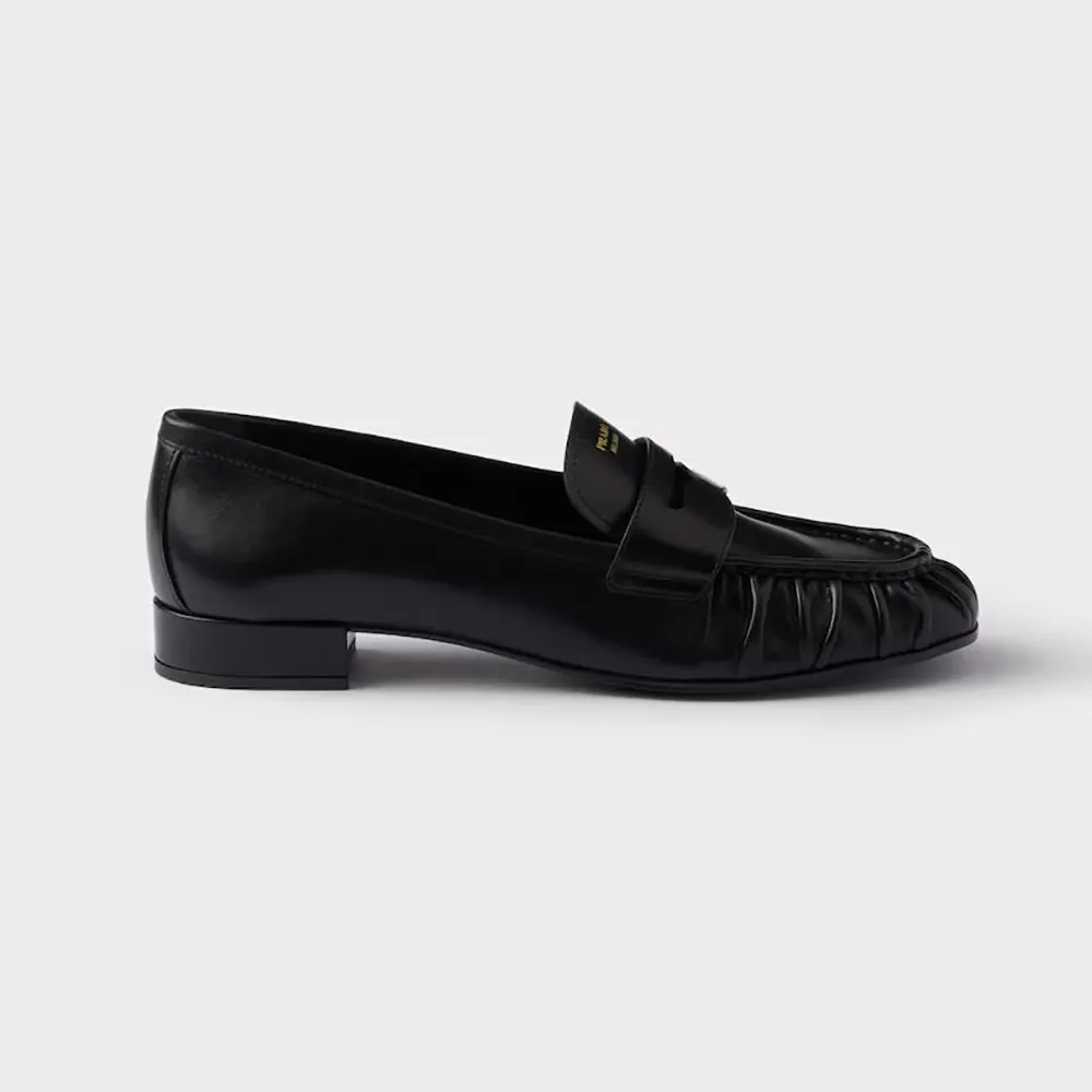 Prada Women Leather Loafers-Black 1D175O007F0002