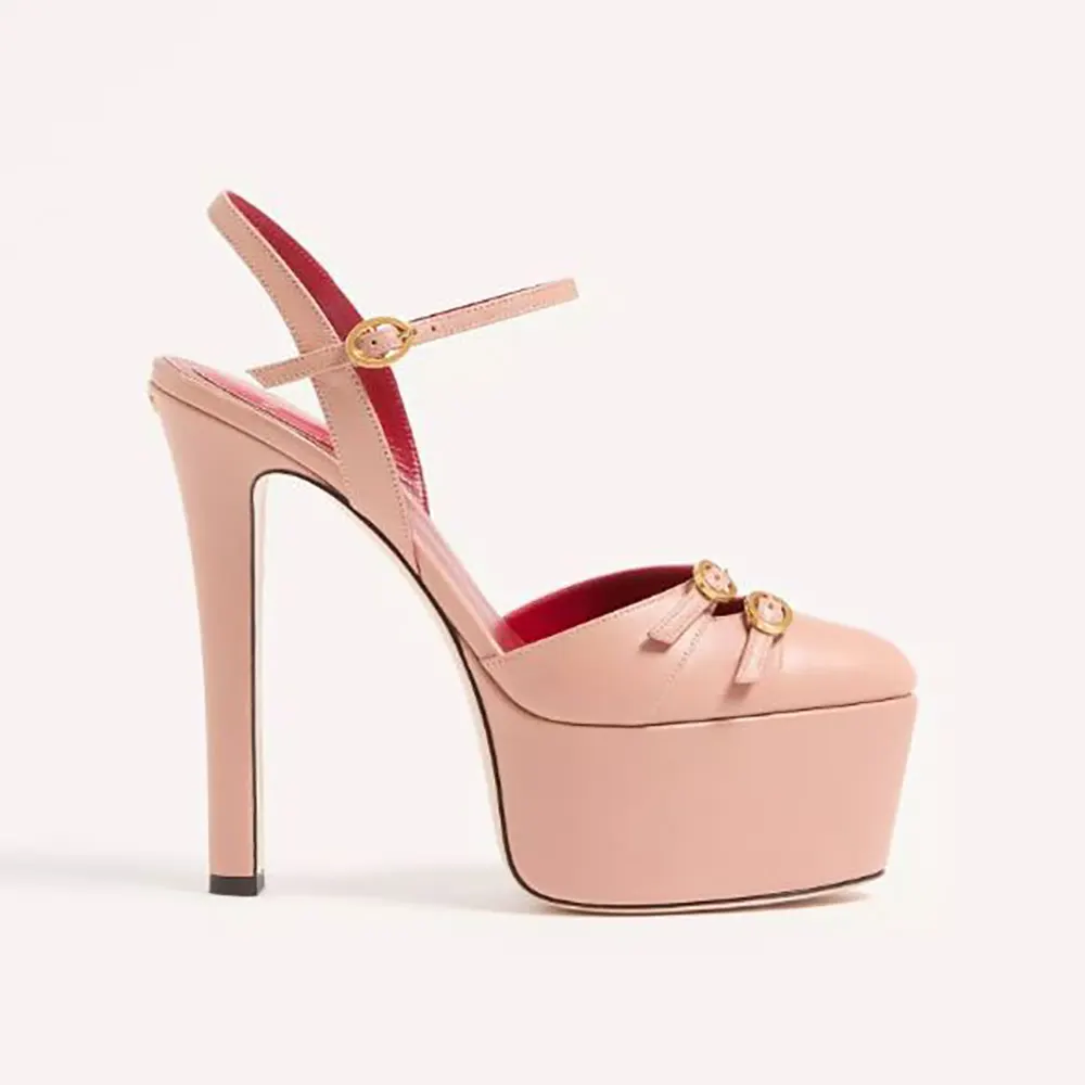 Valentino Women Crasher Platform Pumps in Kidskin 145MM-Pink