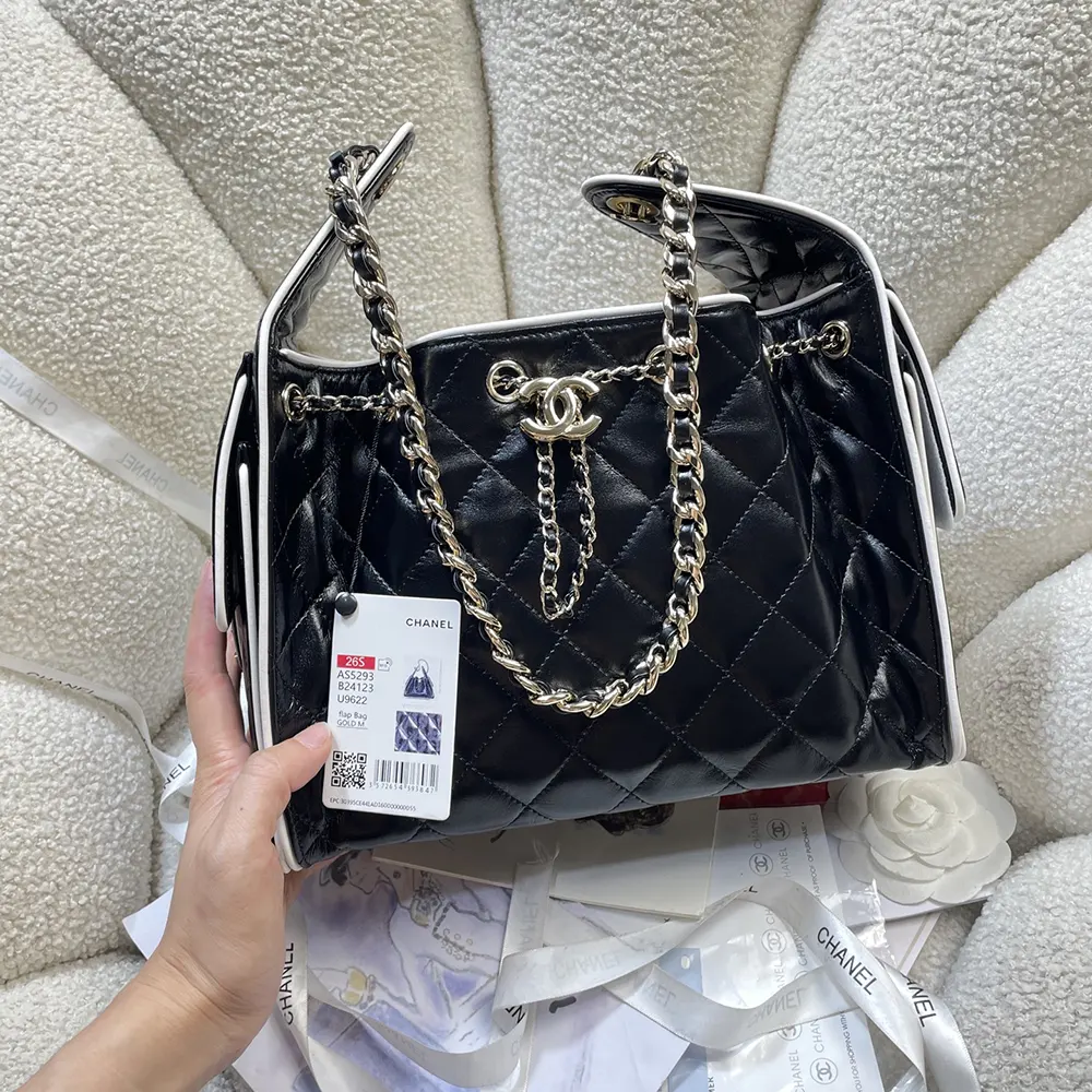 Chanel Women Chanel 25 Small Handbag Calfskin & Gold-Tone Metal-Black