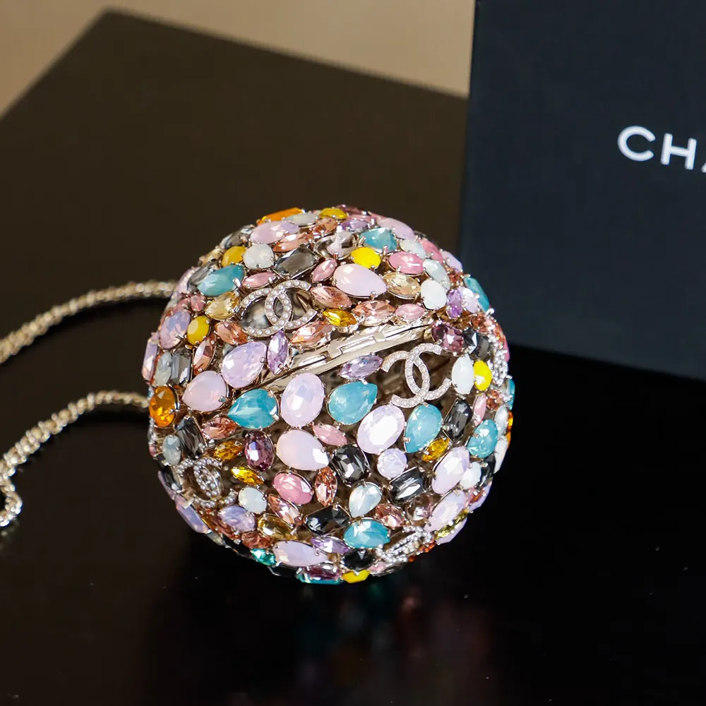 Chanel Women Sphere Minaudiere Strass Imitation Pearls & Gold-Tone Metal