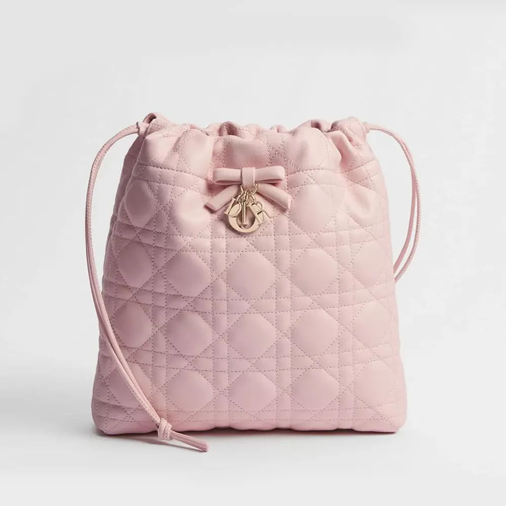 Dior Women Adiorable Mini Bucket Bag Soupir Pink Cannage Lambskin S2611OUQA