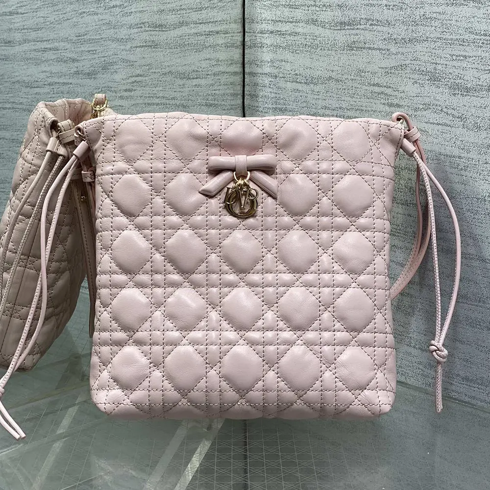 Dior Women Adiorable Mini Bucket Bag Soupir Pink Cannage Lambskin S2611OUQA