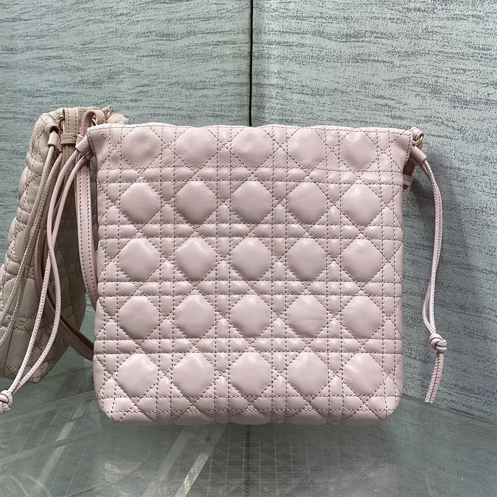 Dior Women Adiorable Mini Bucket Bag Soupir Pink Cannage Lambskin S2611OUQA - Image 3