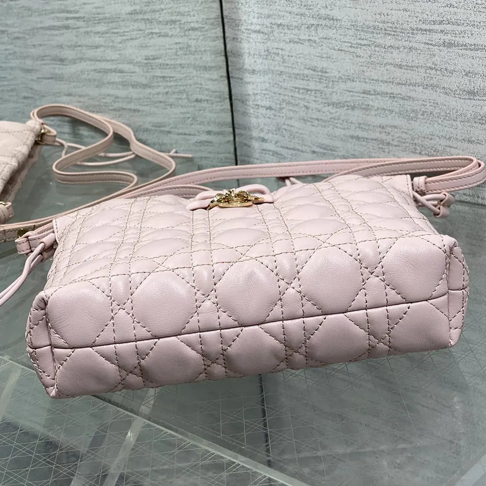 Dior Women Adiorable Mini Bucket Bag Soupir Pink Cannage Lambskin S2611OUQA
