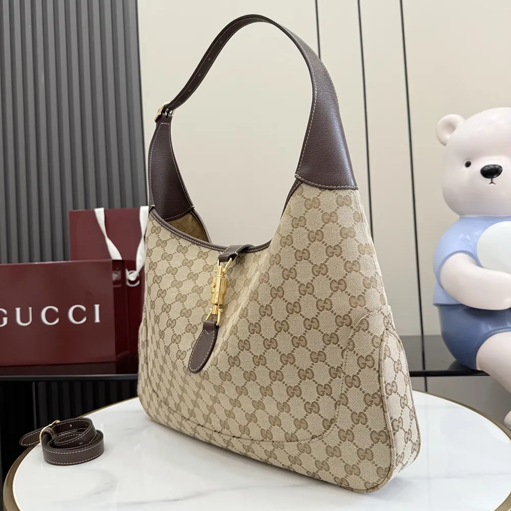Gucci Unisex Jackie 1961 Large Crossbody Bag-Dark Brown 863279FAFV2