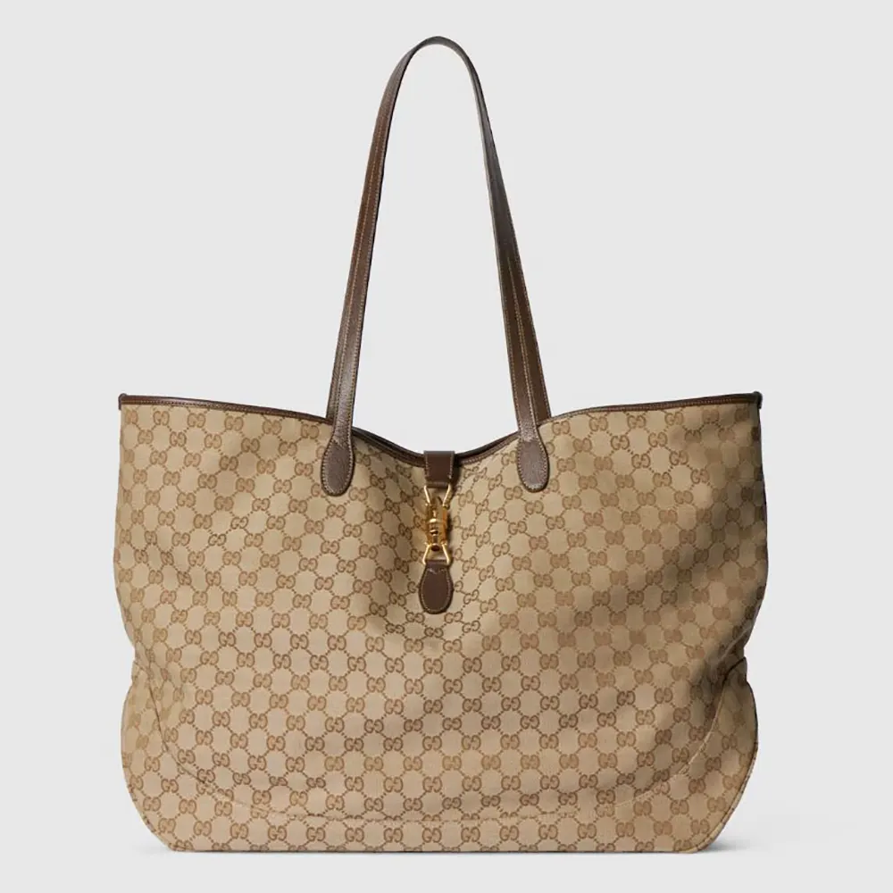 Gucci Unisex Jackie Large Tote Bag-Dark Brown-867014FAFV2