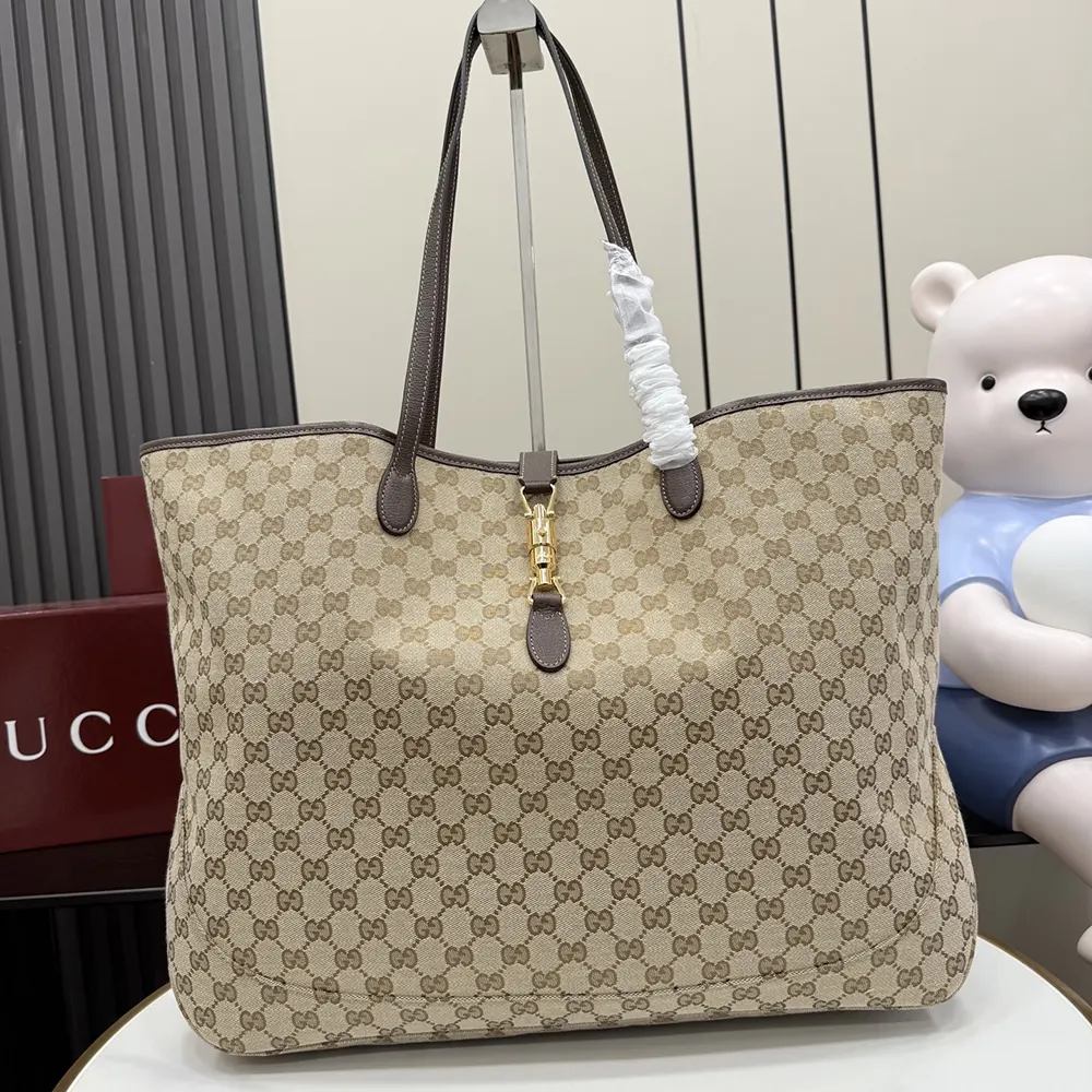 Gucci Unisex Jackie Large Tote Bag-Dark Brown-867014FAFV2