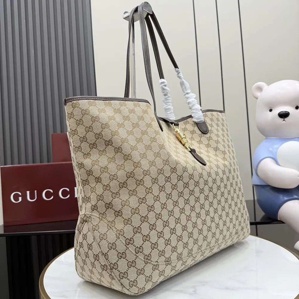 Gucci Unisex Jackie Large Tote Bag-Dark Brown-867014FAFV2