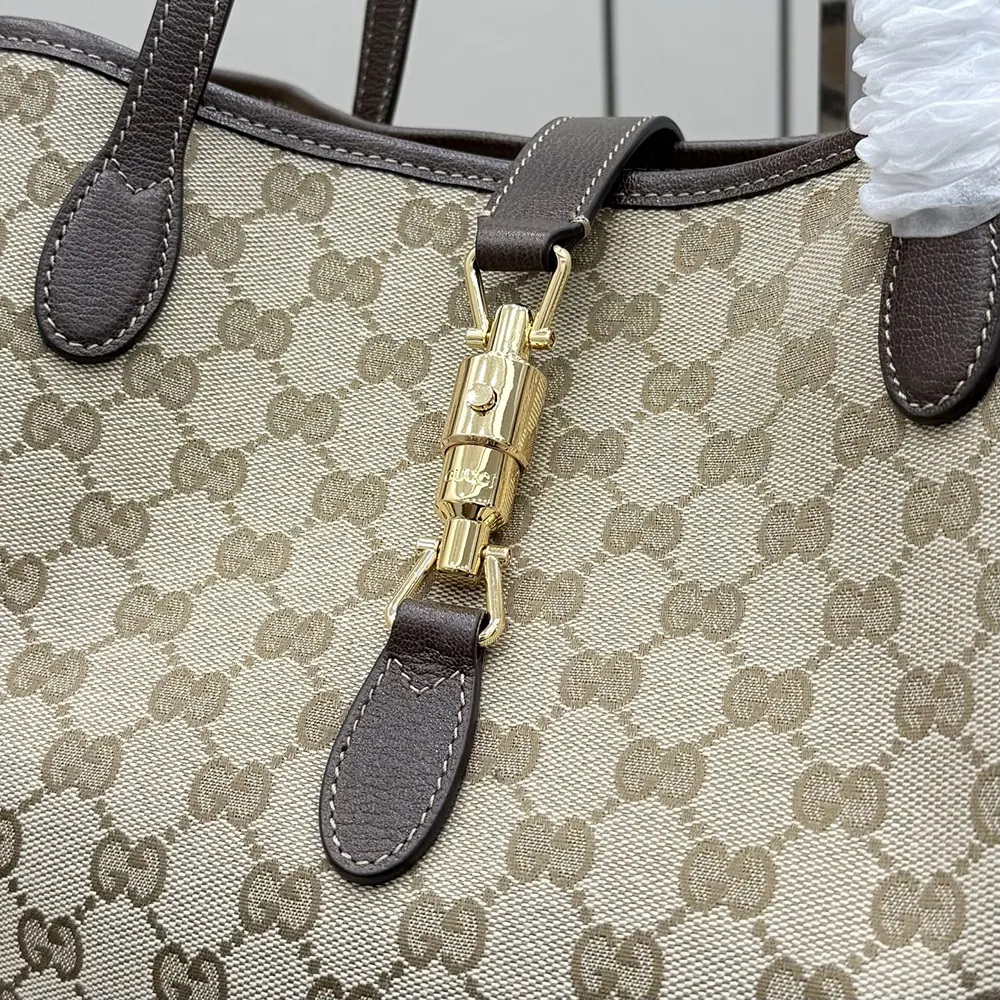 Gucci Unisex Jackie Large Tote Bag-Dark Brown-867014FAFV2