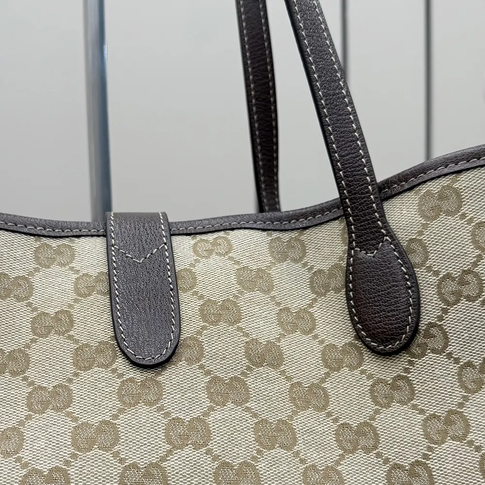 Gucci Unisex Jackie Large Tote Bag-Dark Brown-867014FAFV2