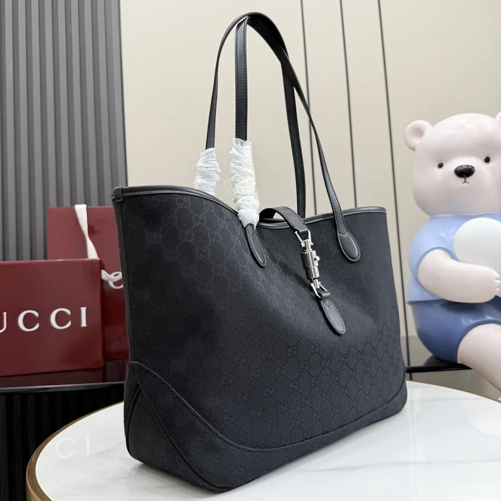 Gucci Unisex Jackie Medium Tote Bag-Black 867015FAFV4