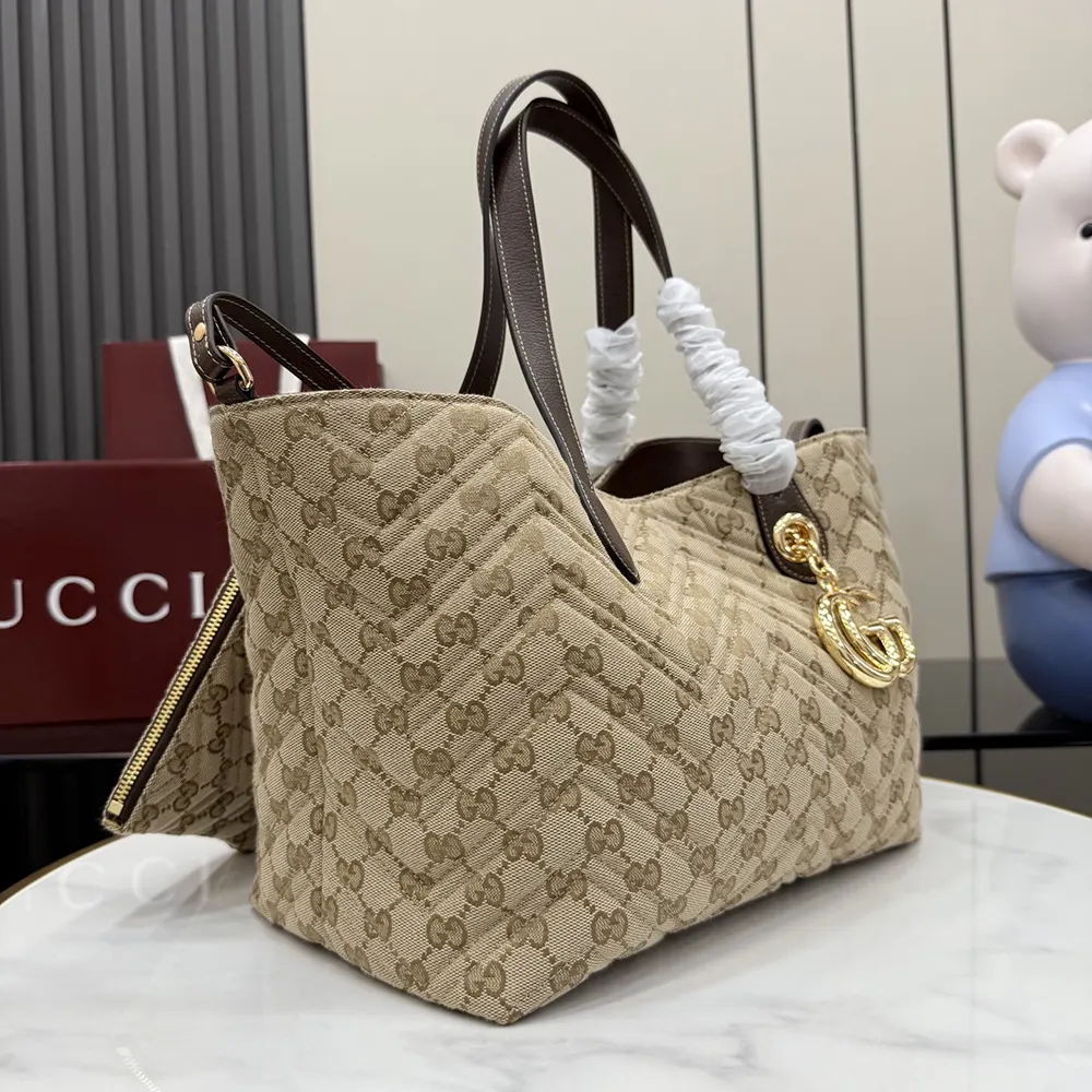 Gucci Women GG Marmont Medium Tote Bag-Brown 855279FAF05
