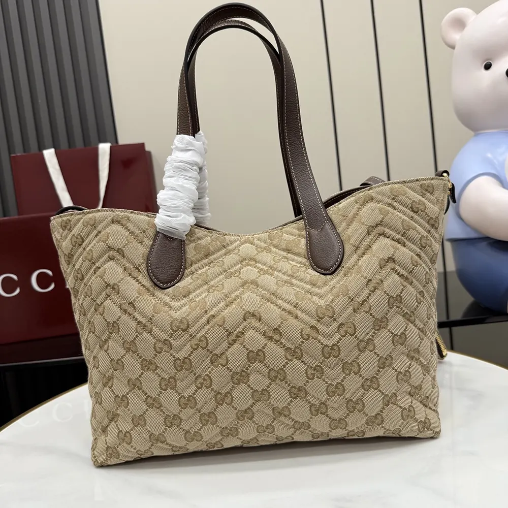 Gucci Women GG Marmont Medium Tote Bag-Brown 855279FAF05