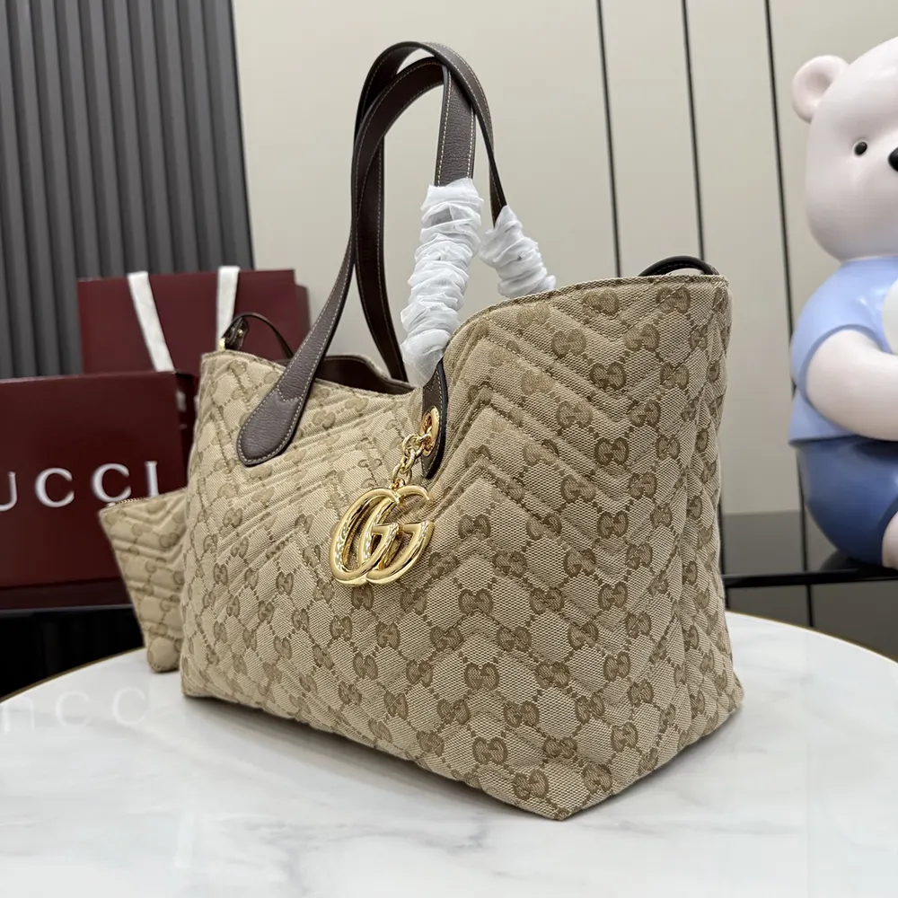 Gucci Women GG Marmont Medium Tote Bag-Brown 855279FAF05