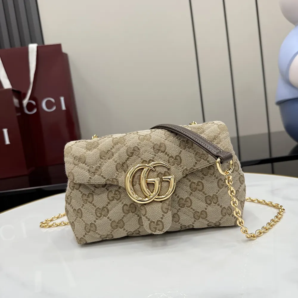 Gucci Women GG Marmont Mini Shoulder Bag-Dark Brown 867360FAF05