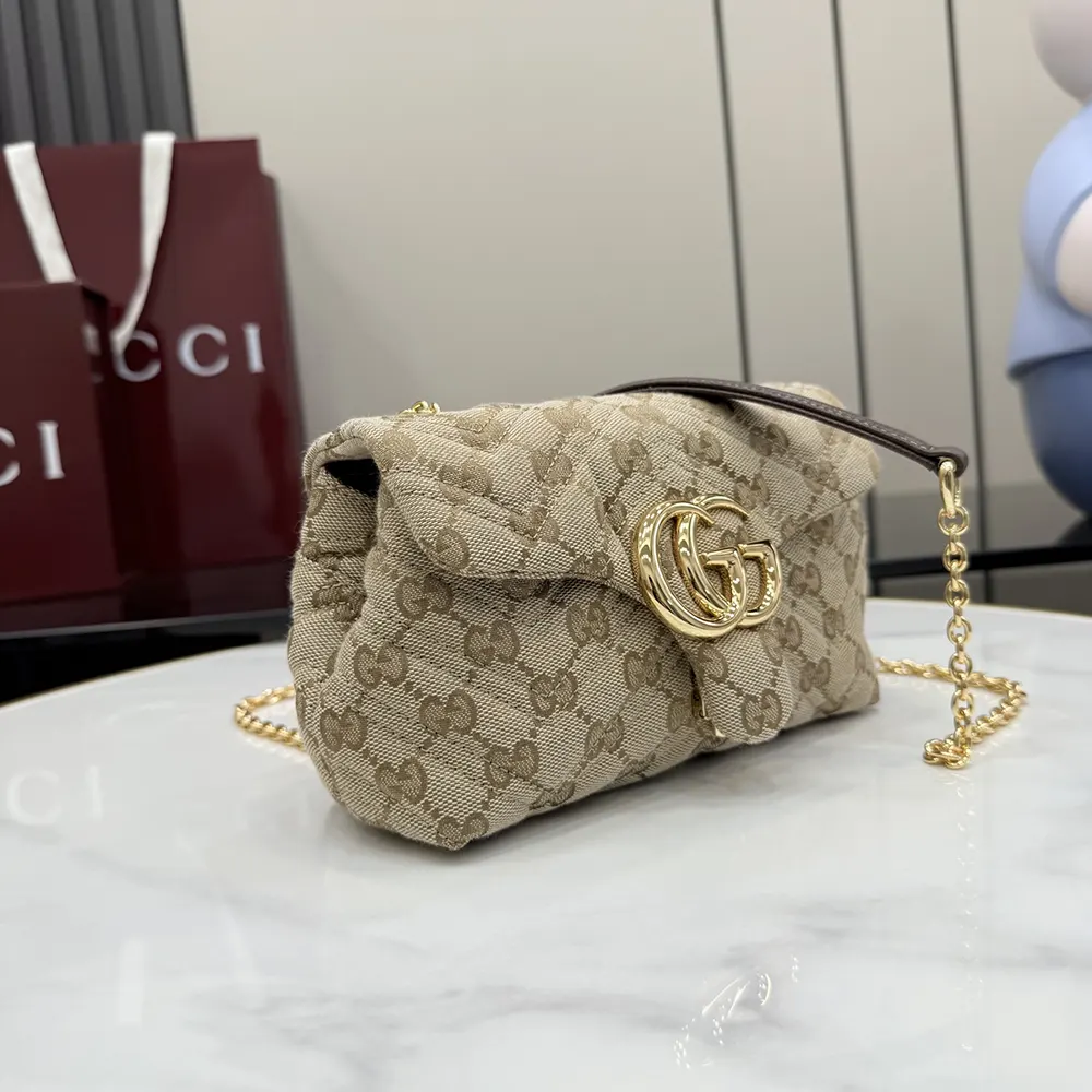 Gucci Women GG Marmont Mini Shoulder Bag-Dark Brown 867360FAF05