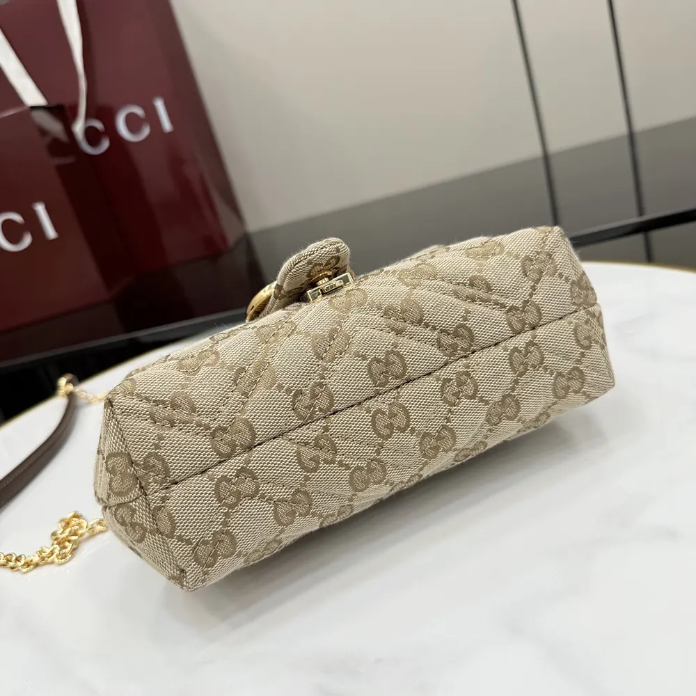 Gucci Women GG Marmont Mini Shoulder Bag-Dark Brown 867360FAF05