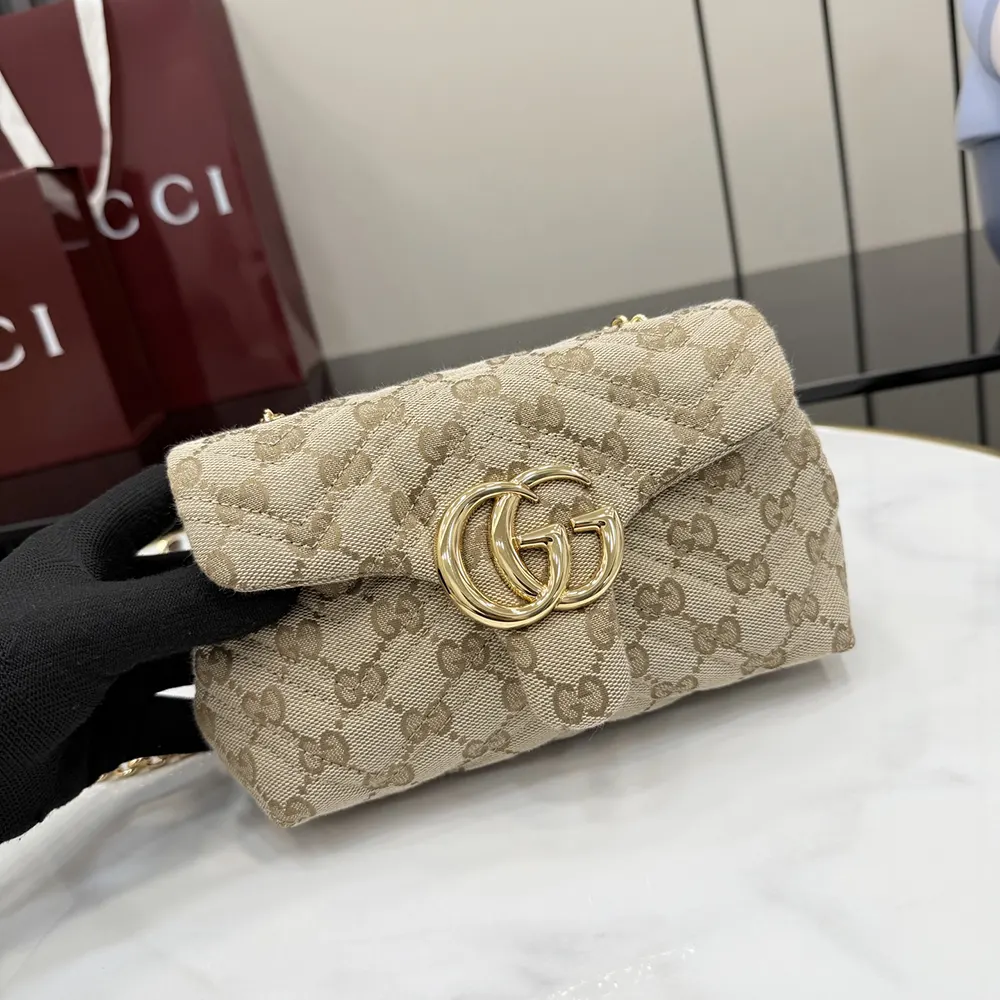 Gucci Women GG Marmont Mini Shoulder Bag-Dark Brown 867360FAF05