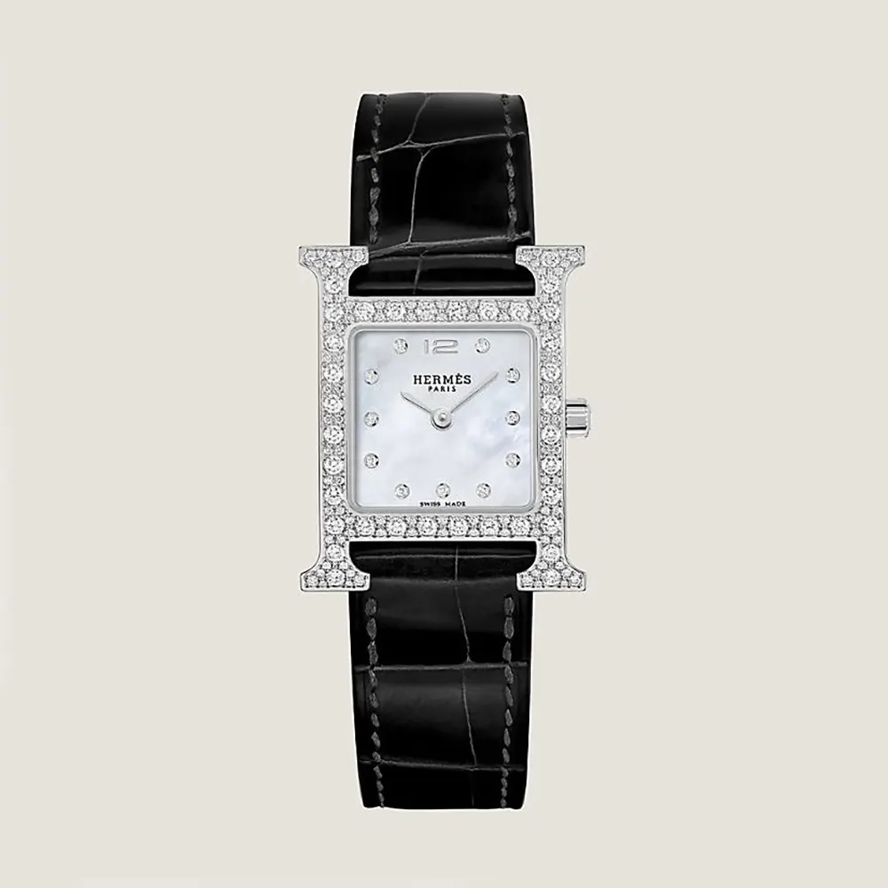 Hermes Women Heure H Watch Small Model 25 mm-Silver W403064WW00