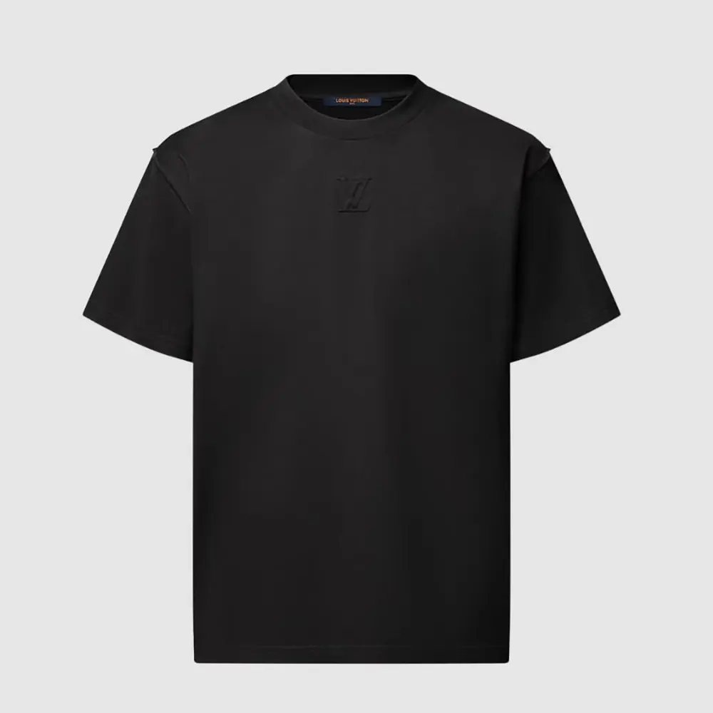 Louis Vuitton LV Men Embossed LV T-Shirt-Black 1AGIJ6