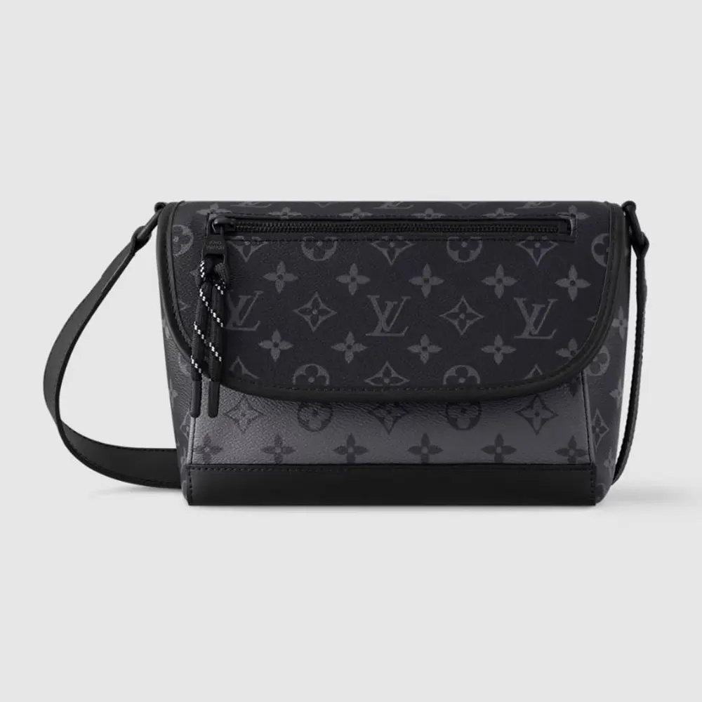 Louis Vuitton LV Unisex Pulse Messenger Monogram Eclipse Reverse Coated Canvas M12681
