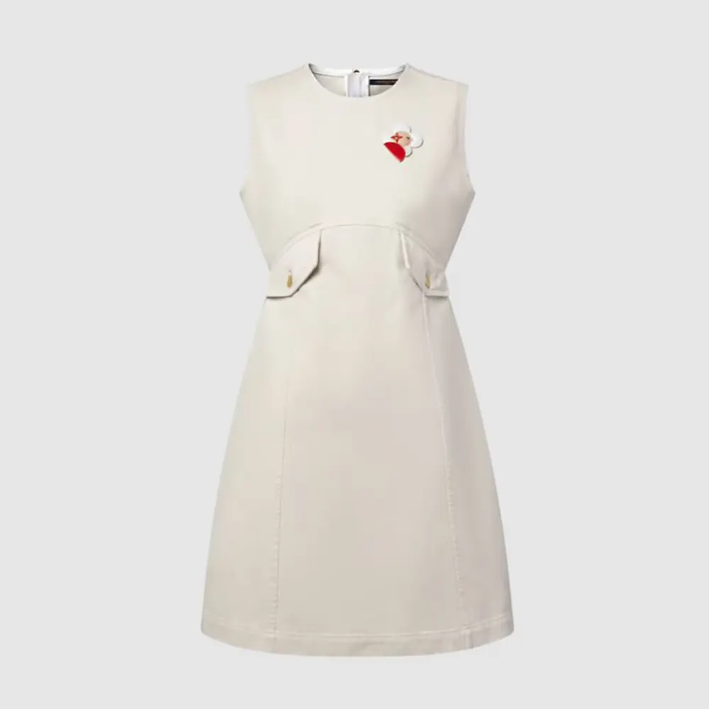 Louis Vuitton Women Long Sleeved Dress With Applicated Flowers 1AJGI0