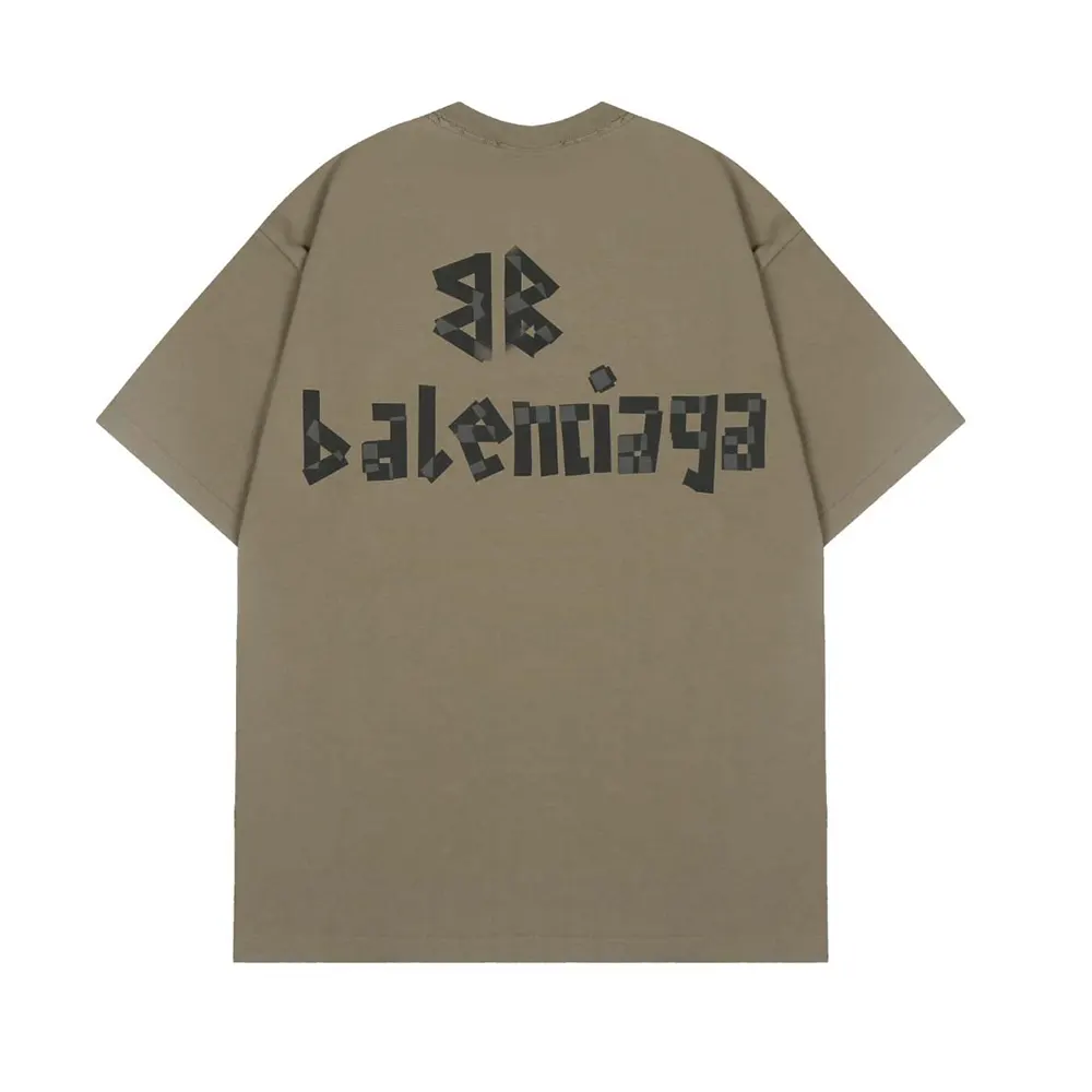 Balenciaga Women Tape Type Medium Fit T-Shirt in Brown Vintage Jersey