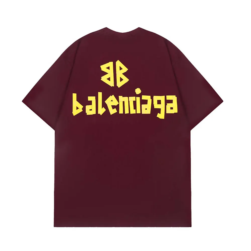 Balenciaga Women Tape Type Medium Fit T-Shirt in Red Vintage Jersey