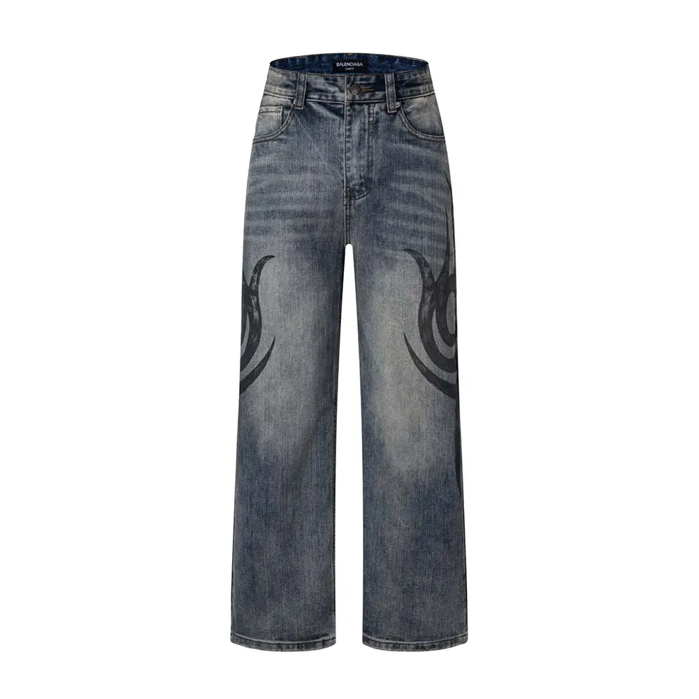Balenciaga Women Wide Leg Baggy Pants in Blue