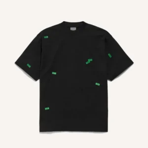 520 Stickers Medium Fit T-Shirt in Black and Green Dry Jersey