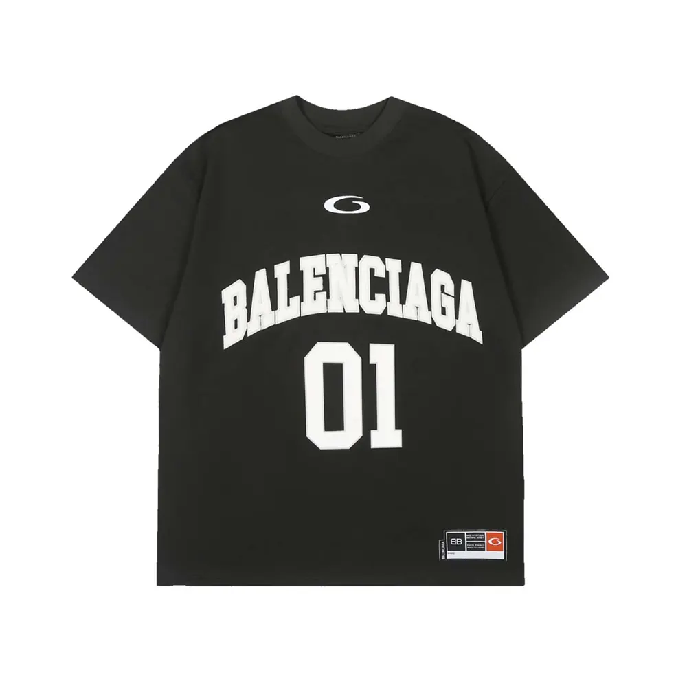 Balenciaga Women Basketball Series – Oversized T-Shirt In Washed Black Vintage Jersey