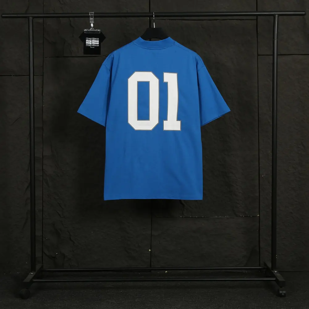 Balenciaga Men Basketball Series – Oversized T-Shirt In Washed Blue Vintage Jersey