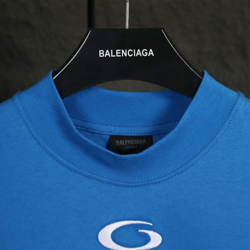 Balenciaga Men Basketball Series – Oversized T-Shirt In Washed Blue Vintage Jersey