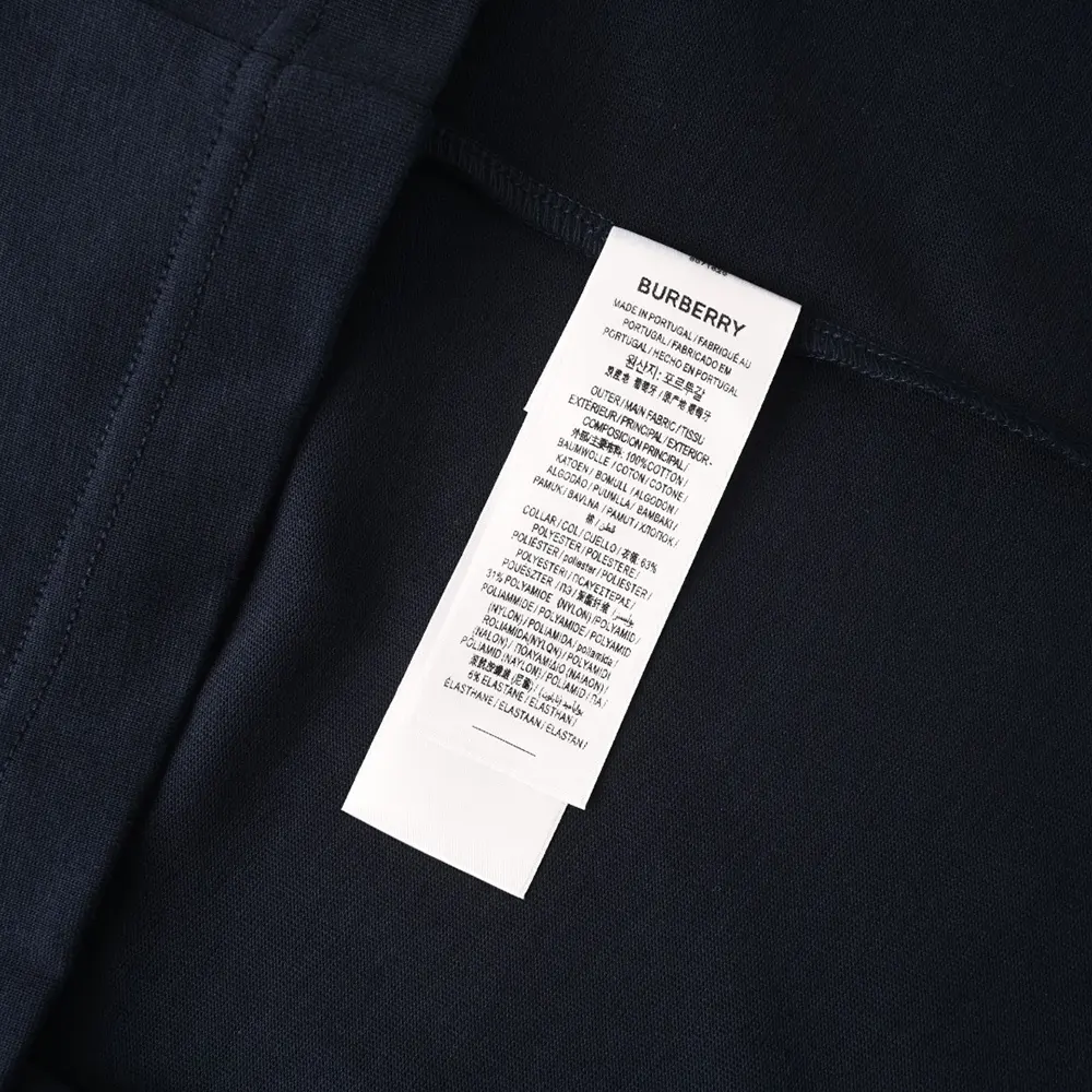 Burberry Men Check Flag Cotton T-shirt-Black 81303401