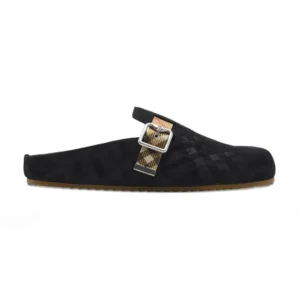 Burberry Unisex Check Denim Urchin Clogs-Black 8113394