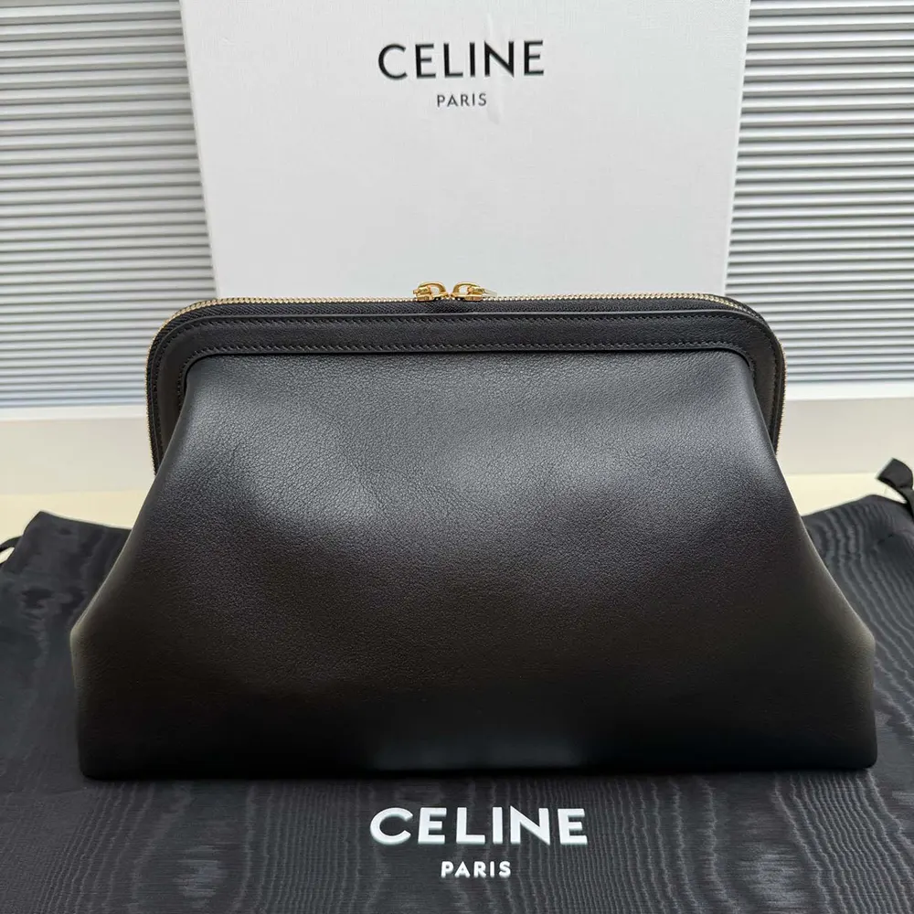 Celine Women Doctor’S Pouch In Supple Natural Calfskin-Black L104J3G40